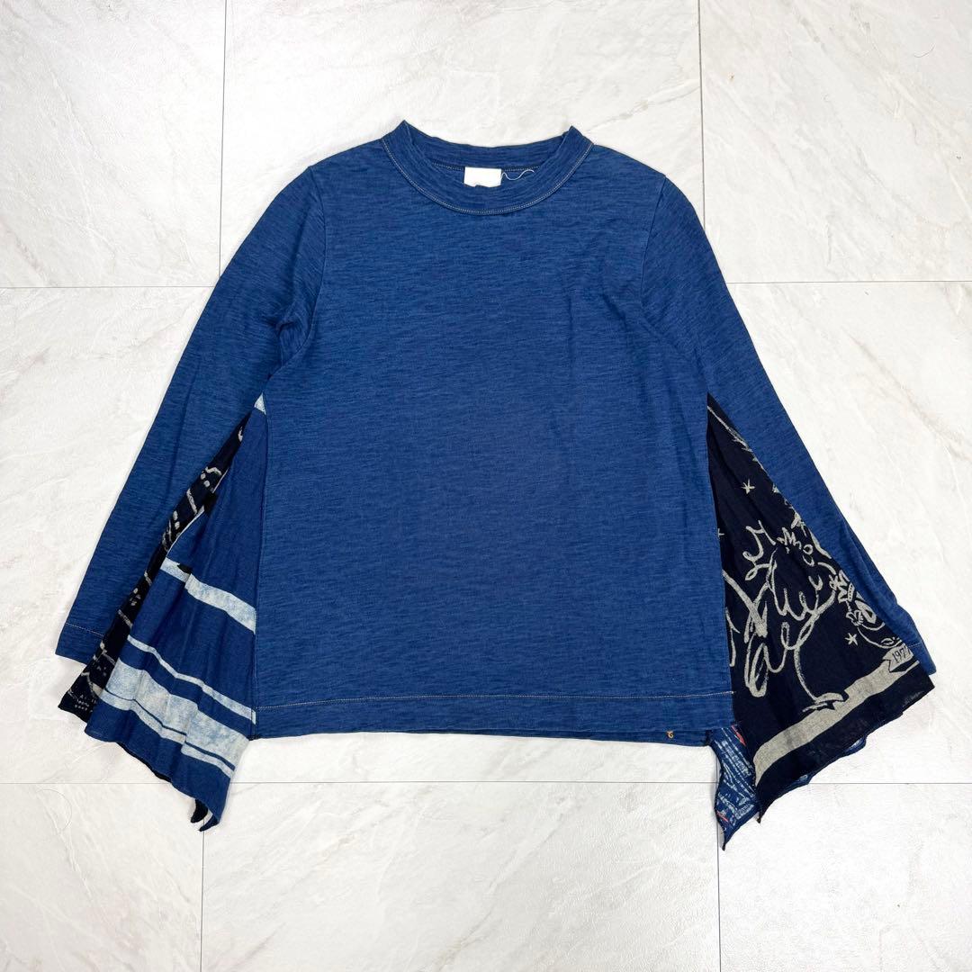 極美品 23AW 45R 23AW バンダナ 藍染 再び カットソー インディゴ