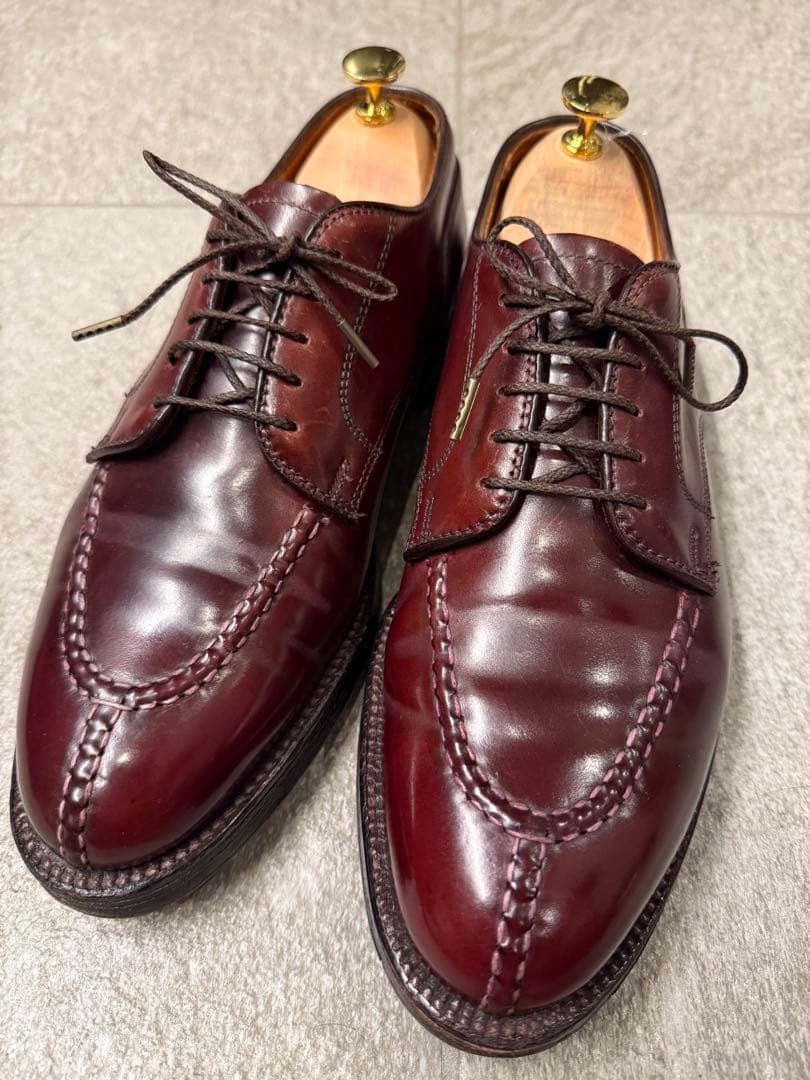 【美品】ALDEN コードバン バーガンディ Uチップ 2210 シューツリー付