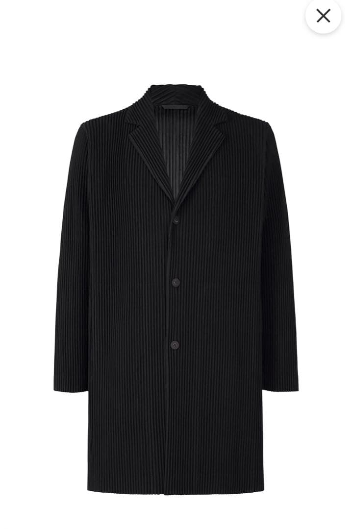 【極美品】HOMME PLISSE basicsテーラードジャケットロング　黒