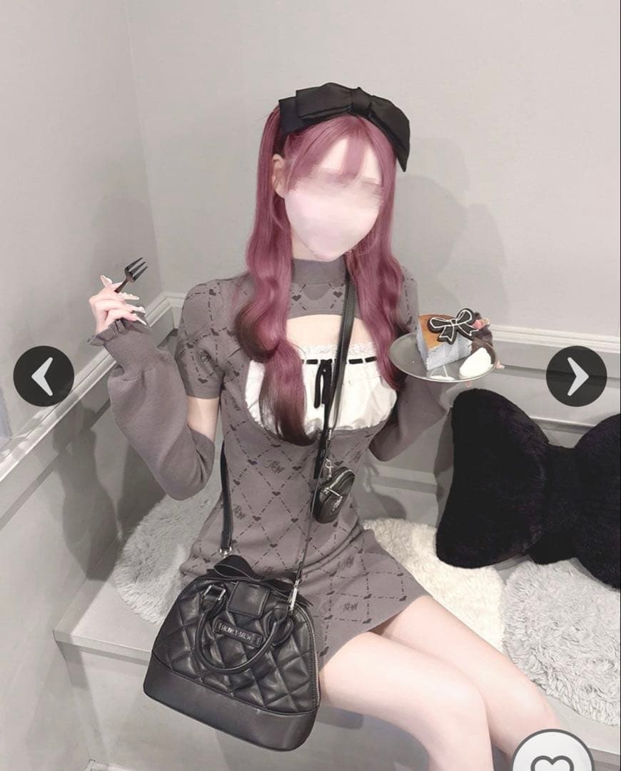 HONEY MEW アームカバー付きMWモノグラムワンピース