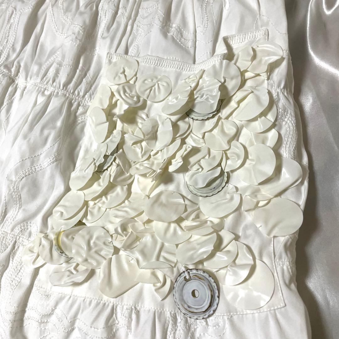 希少　PRADA プラダ　装飾　刺繍　ミニ丈　フレアスカート　38 イタリア製