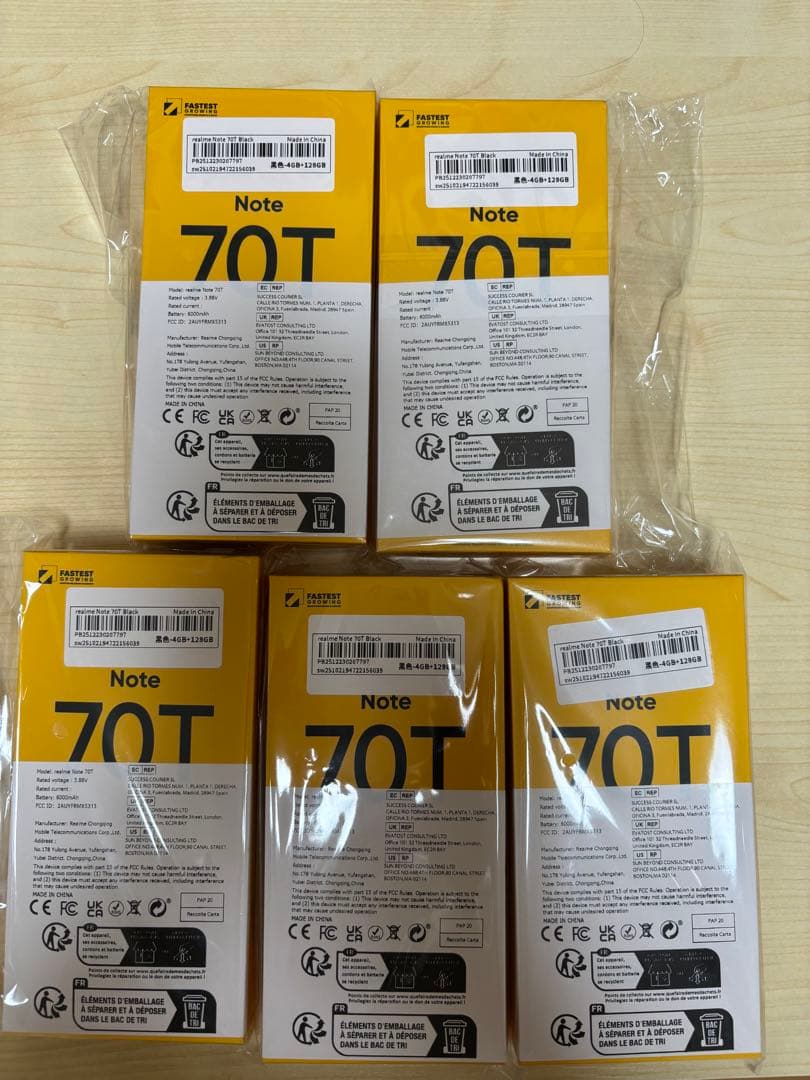 REALME NOTE 70T 本体 RAM 4GB+128GB 5台セット
