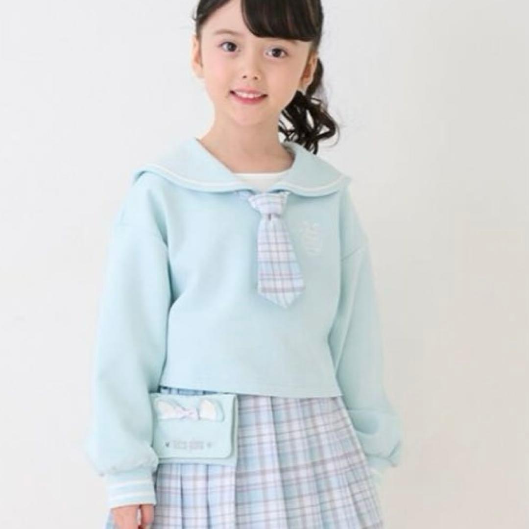 メゾピアノ セーラー短丈プルオーバー＆長袖Tシャツセット　130