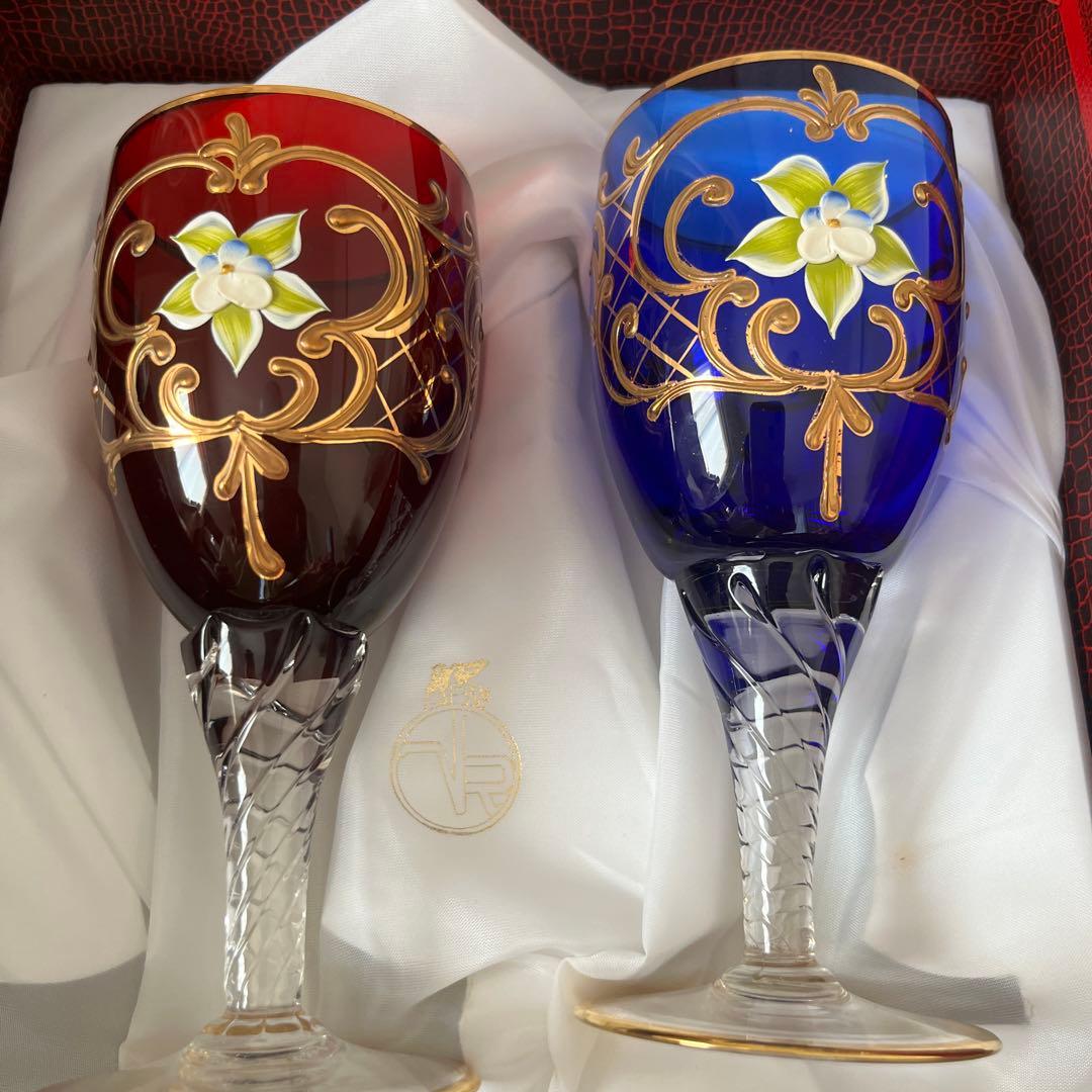 ラグーナ　ムラノ　グラス　ガラス製ワイングラスセット