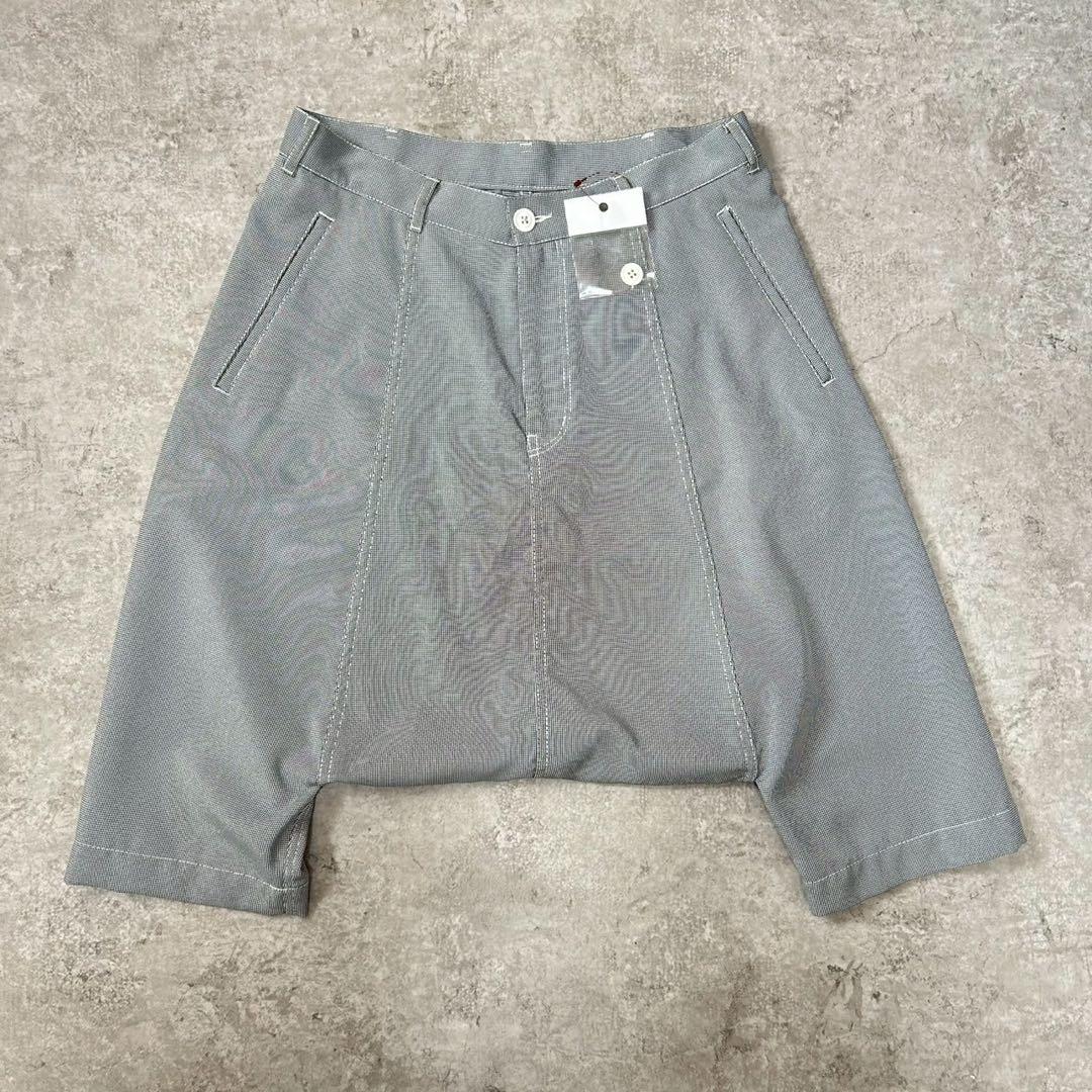 ブラック コムデギャルソン サルエルパンツ チェック 千鳥孔子