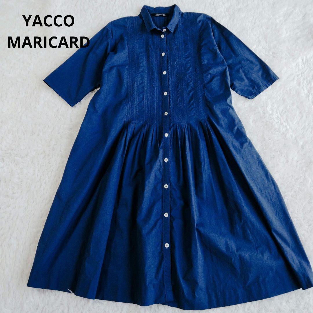 ヤッコマリカルド　シャツワンピース　ピンタック　ロング丈　半袖