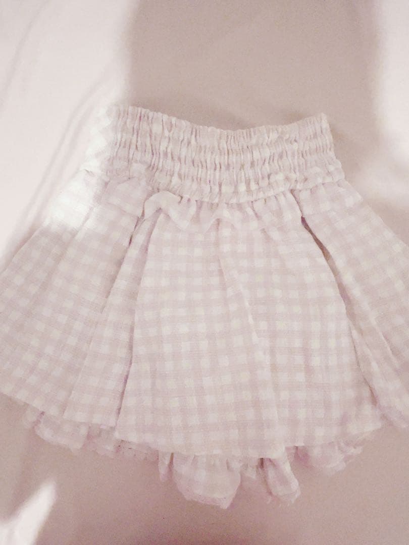 LIZLISA ギンガムチェックツイードサスペンダー付きスカパン