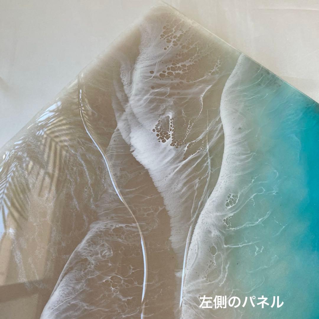 レジンアート　2連パネル　ウェットサンドシリーズ　海アート　オーシャンパネル