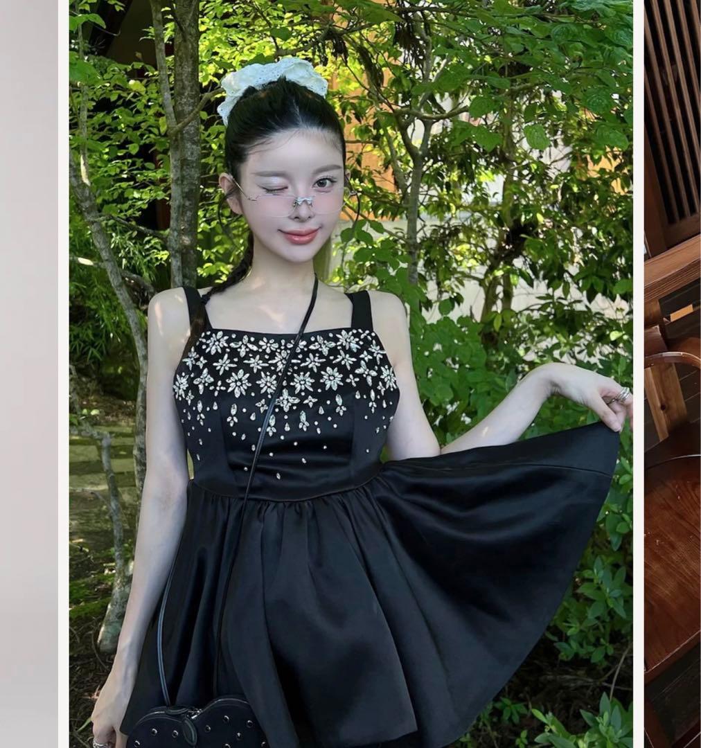 新品タグ付き ダーリッチ ジュエリーフレアチュニック ブラック