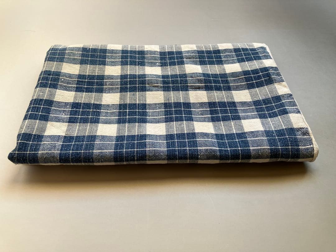 19世紀 フランス　アルザス　ケルシュ　リネン　インディゴ　クロス