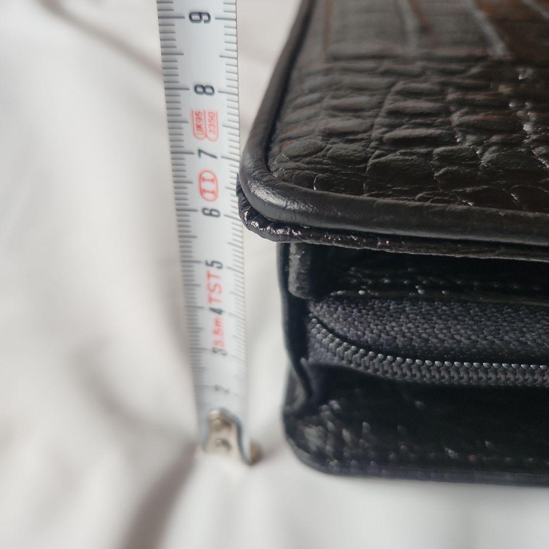 amiet カイマン レザーハンドバッグ ショルダー 2way 黒　ロック付き