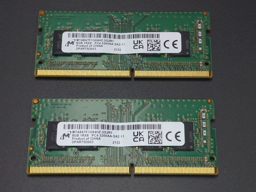 Micron メモリ SODIMM 8GB×2枚