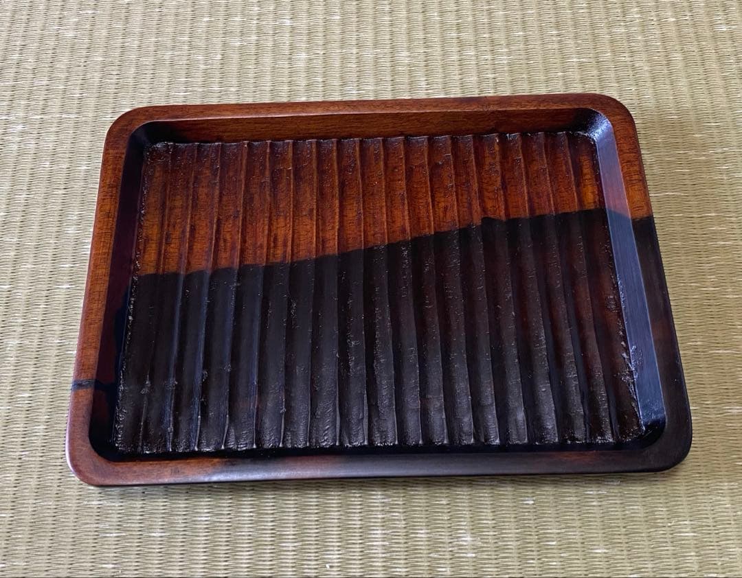 黒柿拭き漆我谷盆（くろがきふきうるしわがたぼん）