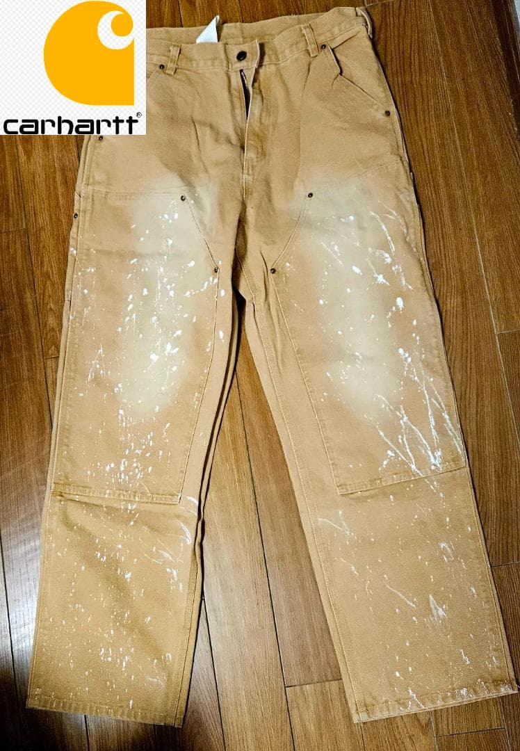 送料無料/新品未使用Carharttヴィンテージ膝インク ペインターパンツ34