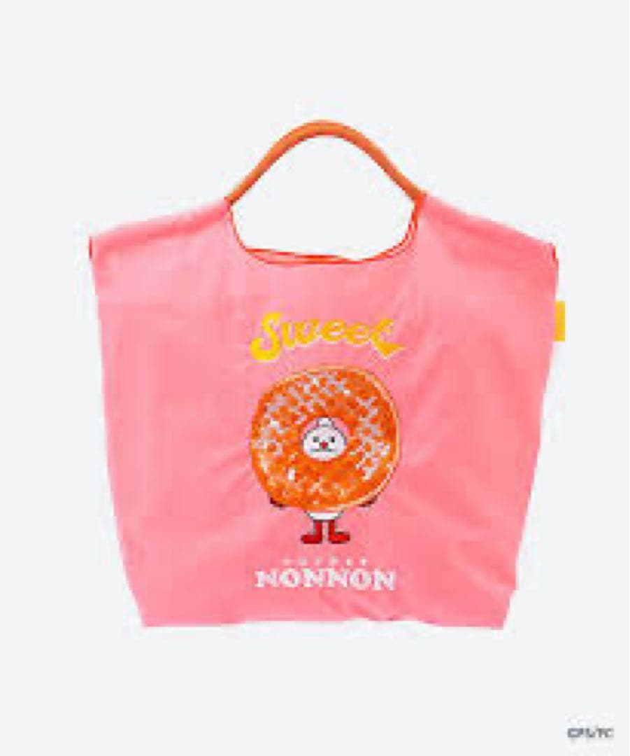パペットスンスン×ボールアンドチェーン エコバッグ　ピンク　ノンノン