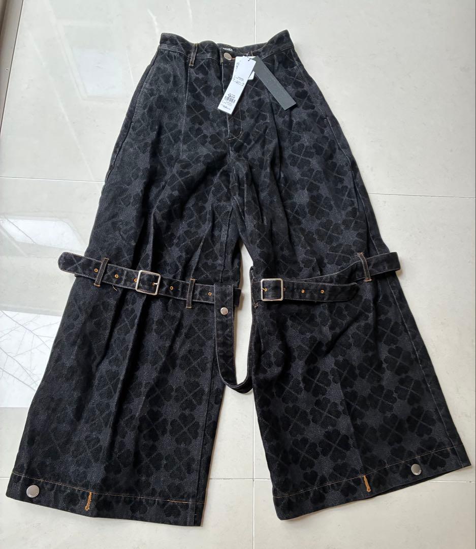 新品タグ付き　PAMEO POSE クローバー柄　パンツ　デニム　y2k