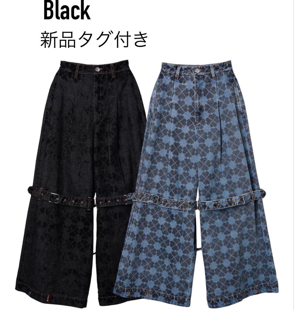 新品タグ付き　PAMEO POSE クローバー柄　パンツ　デニム　y2k