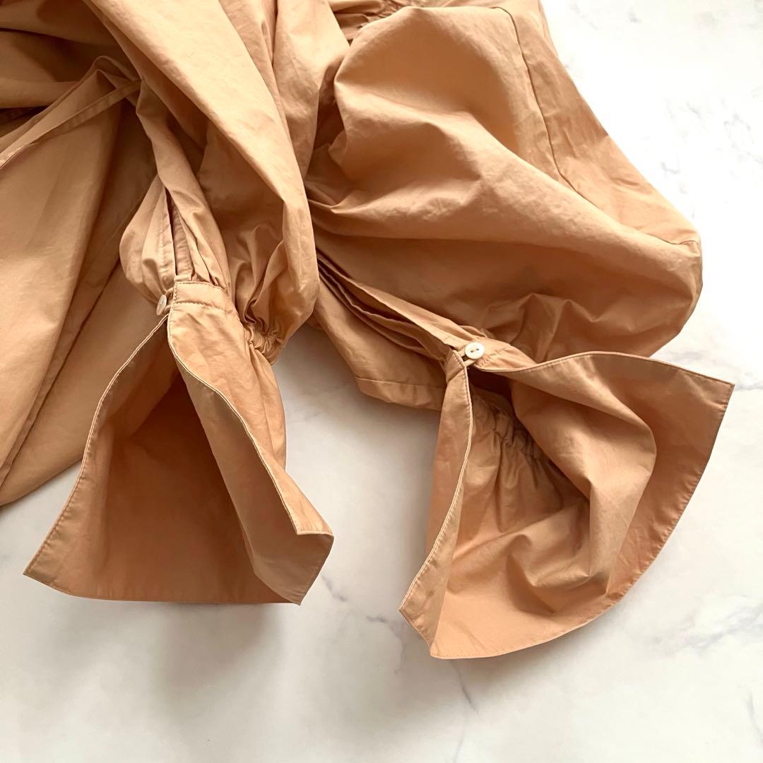 カレンソロジー　コットンドロストスリーブワンピース　マキシ丈　Vネック