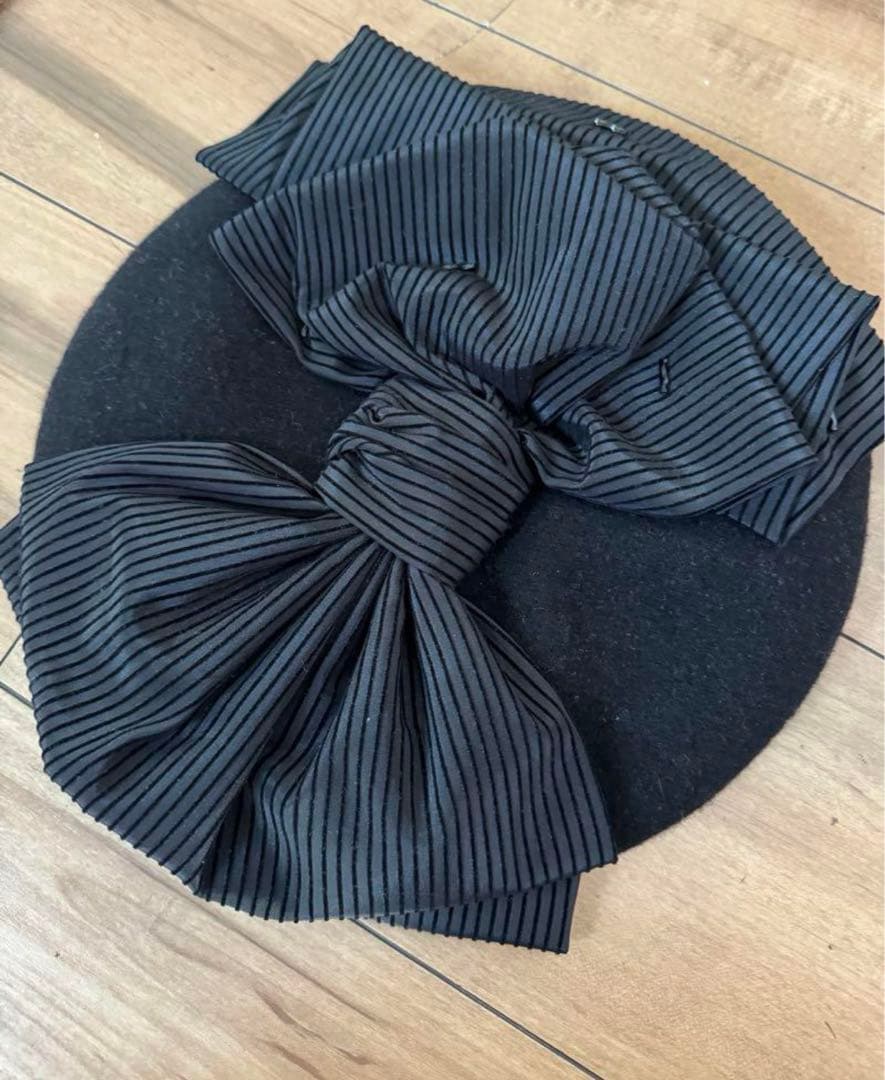 Ca4La ブラック ベレー帽 ウール 100%