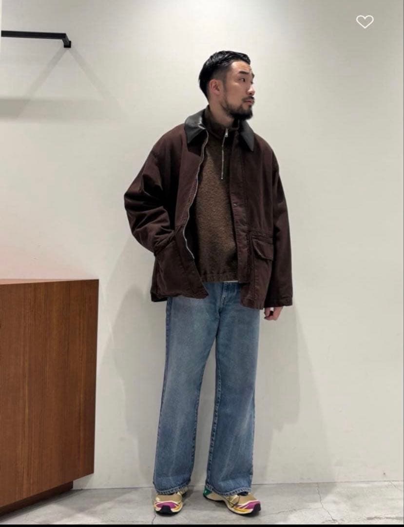 HグラデーションOCカバーオールサイズM襟レザーOVY KAJA オーラリー