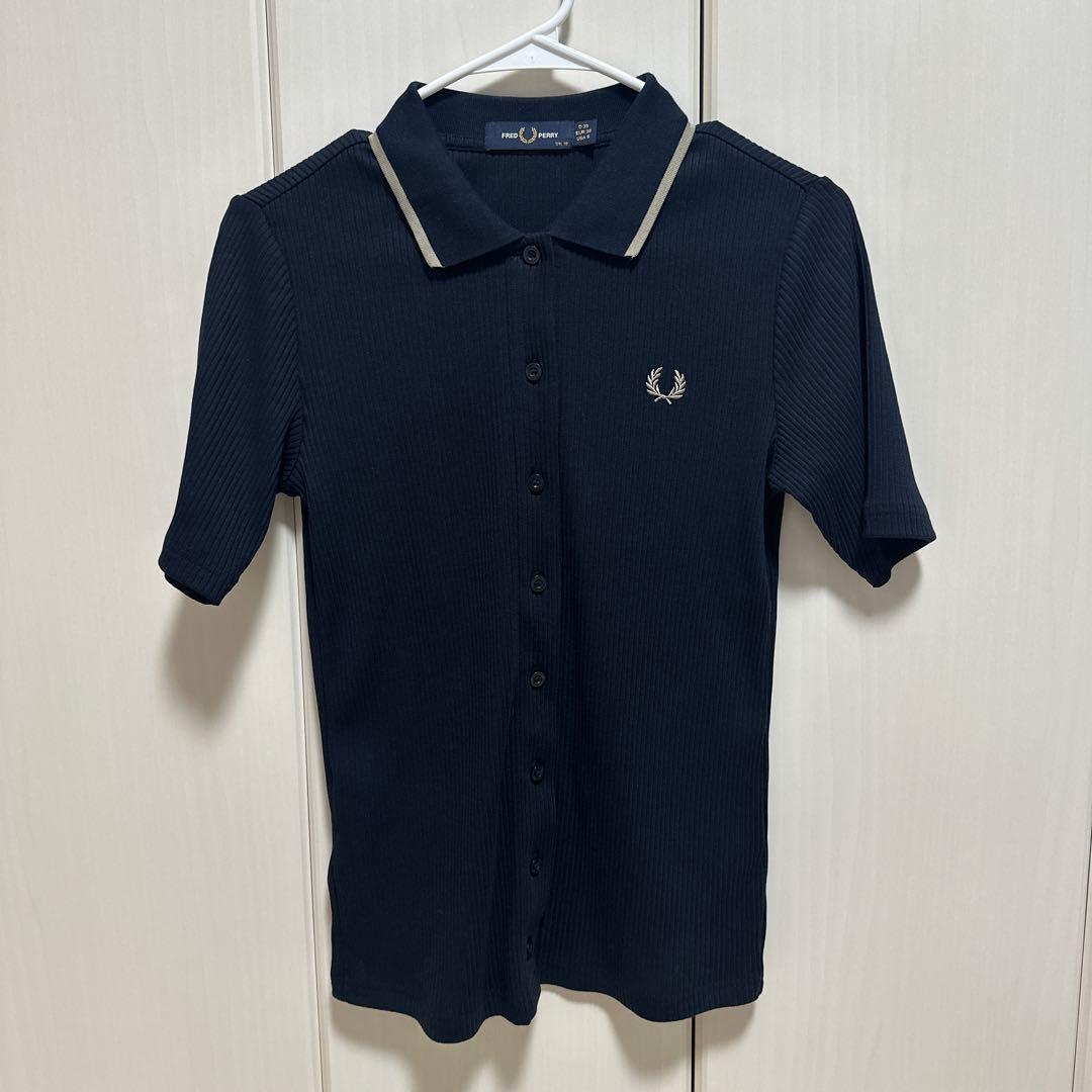 FRED PERRY/フレッドペリーティップライン ボタンスルーリブポロシャツ