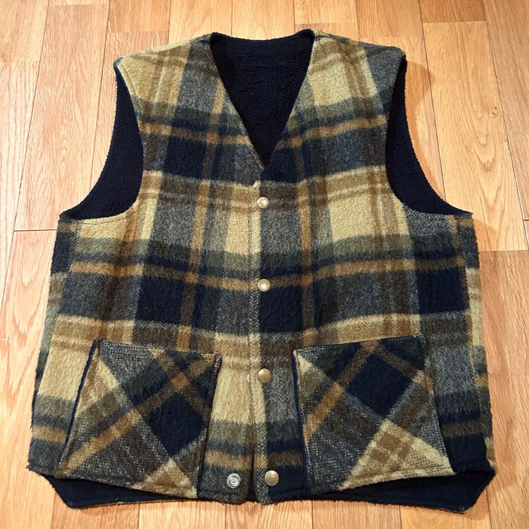 50s ハンティングベスト　チェック　us vintage