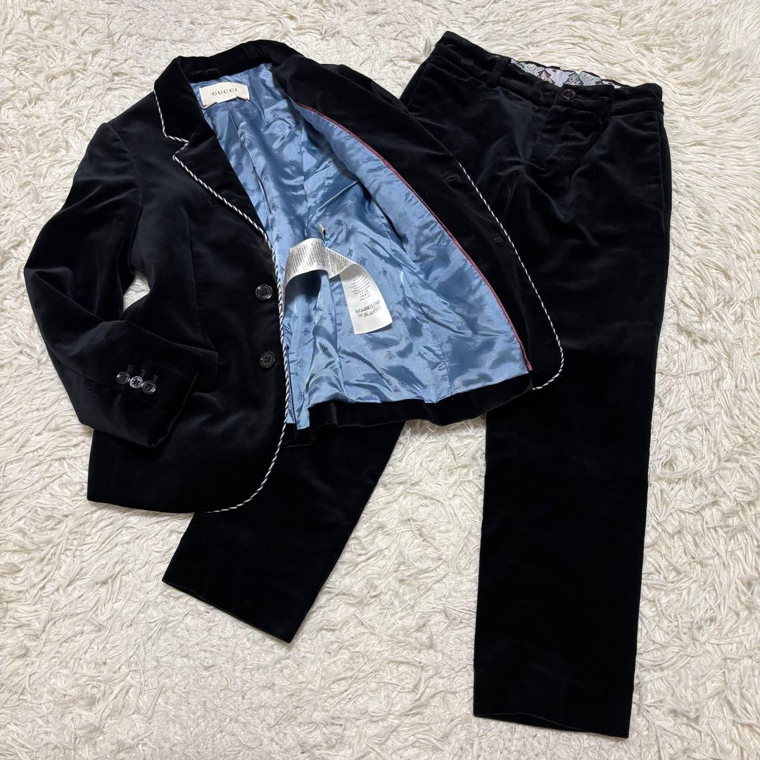 希少 現行 GUCCI ベロア セットアップ スーツ フォーマル ブラック 6