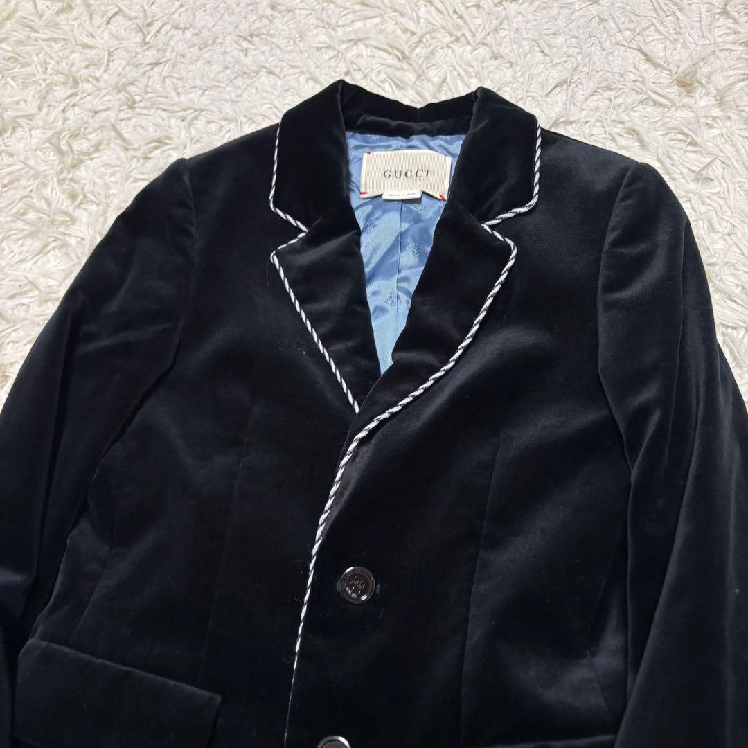 希少 現行 GUCCI ベロア セットアップ スーツ フォーマル ブラック 6