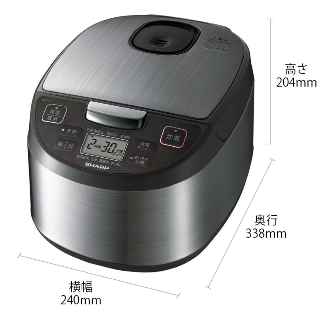 シャープ 5.5合炊き ジャー炊飯器 KS-S10J-S シルバー