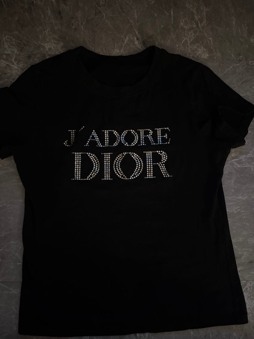 今週のみ値下げJ'ADORE DIOR ストーン装飾 Tシャツ ブラック