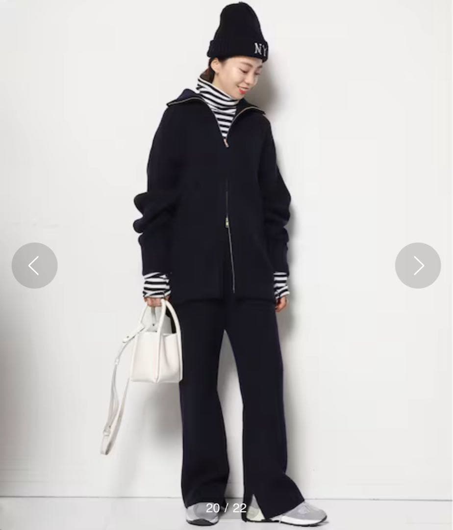 MUSE ドゥーズィエムクラス　OLBIA RIB リブパンツ36 ネイビー