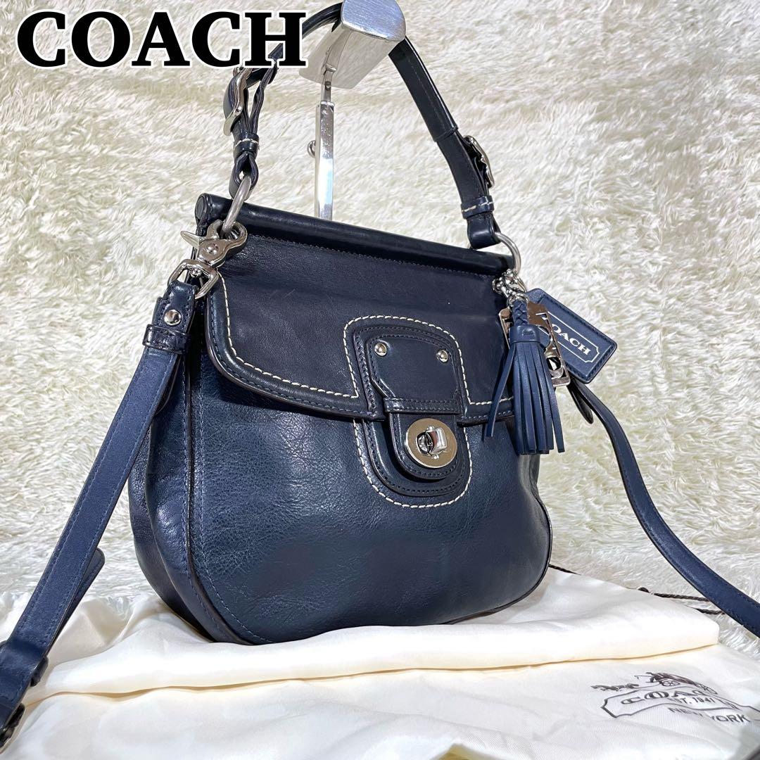 コーチ 2WAY ショルダーバッグ ニューウィリス 70アニバーサリー ネイビー