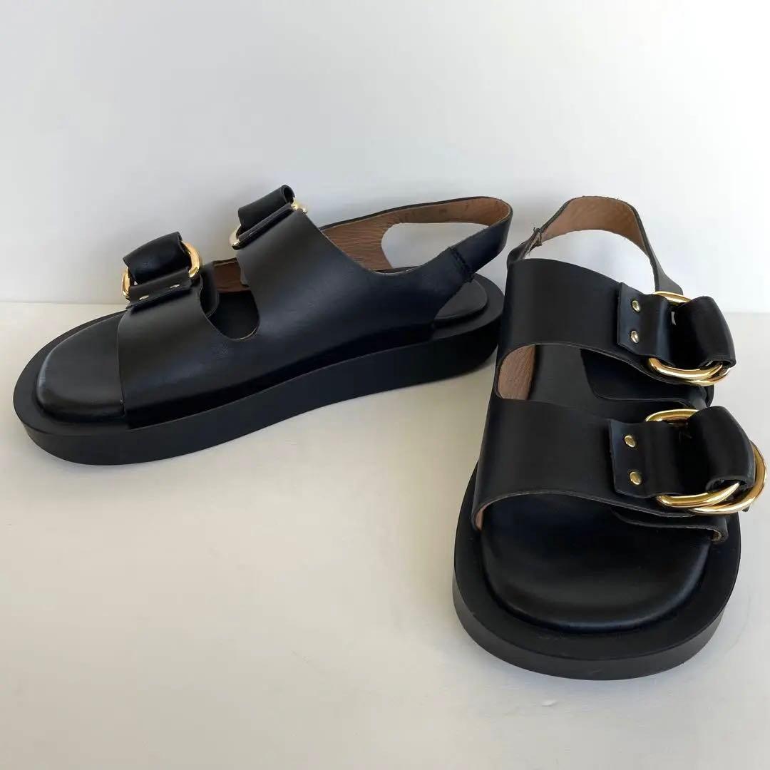 超美品☆Curensology×CAMINANDO ダブルリングサンダル24