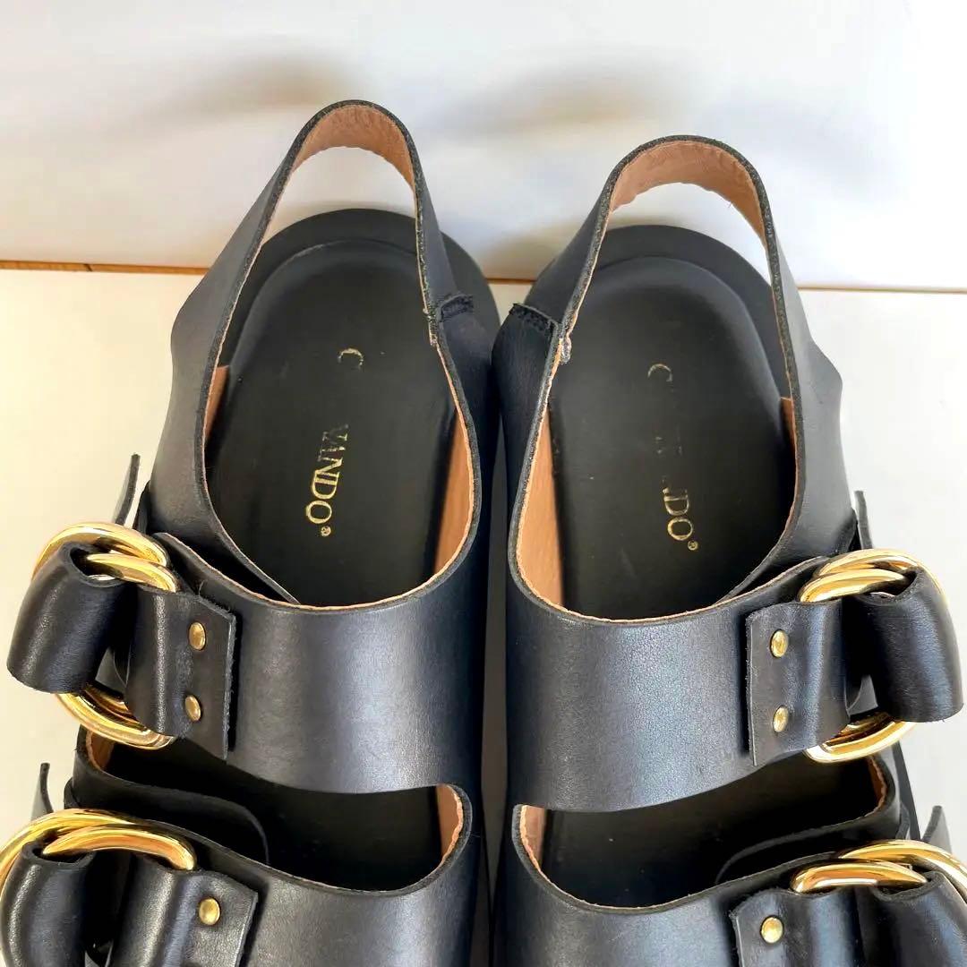 超美品☆Curensology×CAMINANDO ダブルリングサンダル24