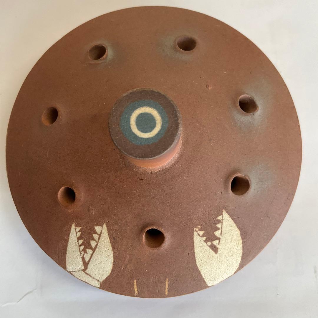 陶芸家　文化功労者、日本芸術院会員　今井政之作　象嵌彩窯変　蟹文香炉