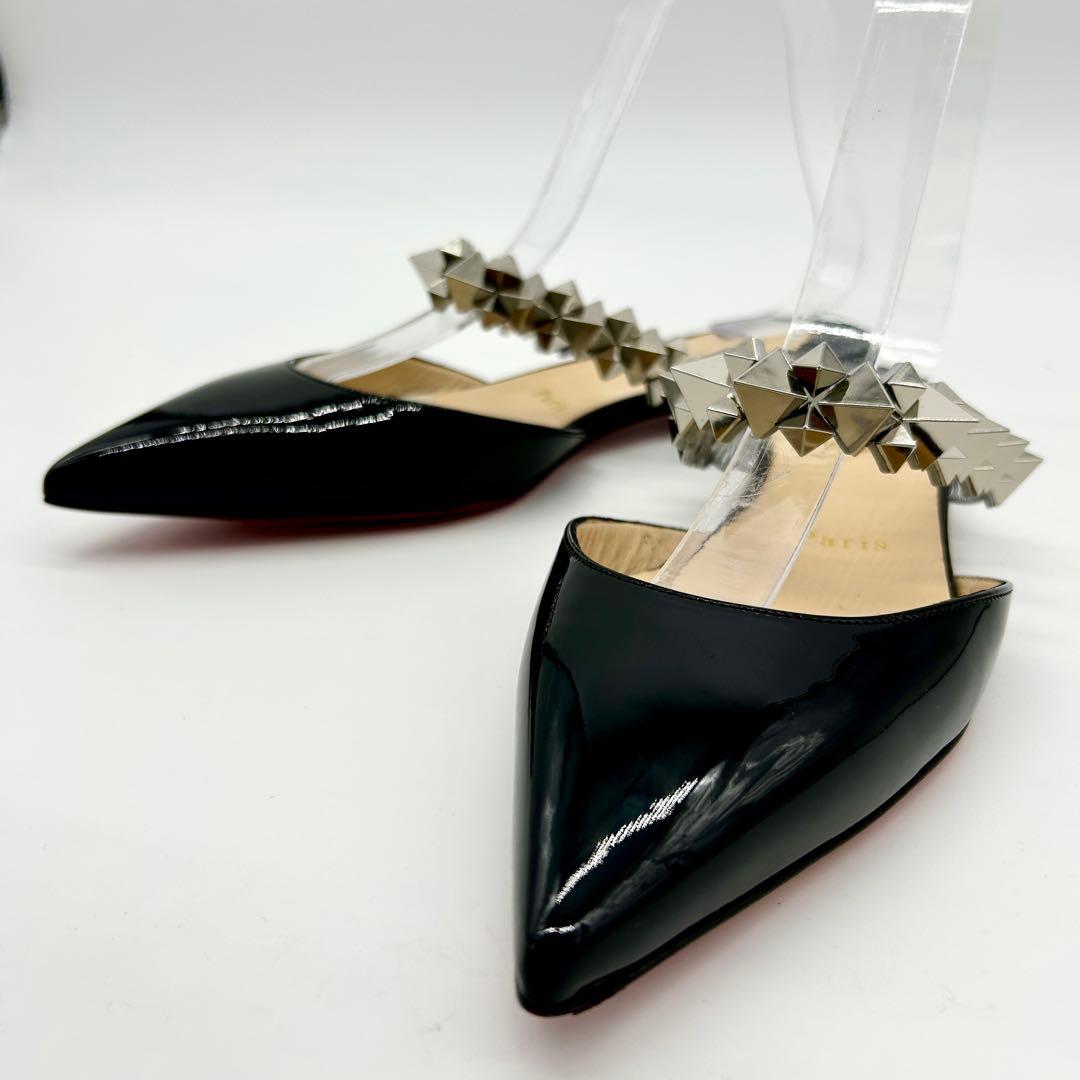 【未使用級】クリスチャンルブタン ミュール Planet Choc 黒 スタッズ