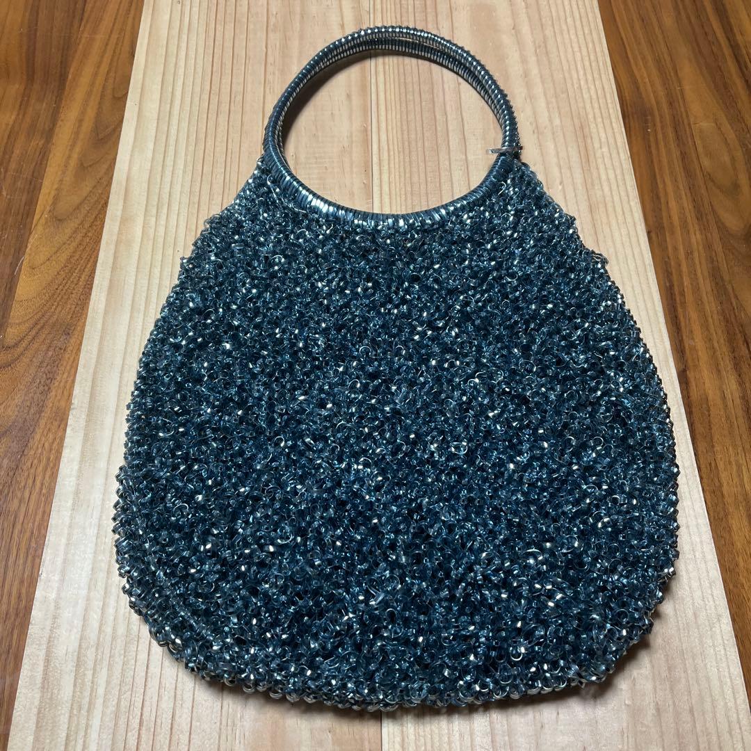 ANTEPRIMA シルバー ビーズ編み パーティーバッグ