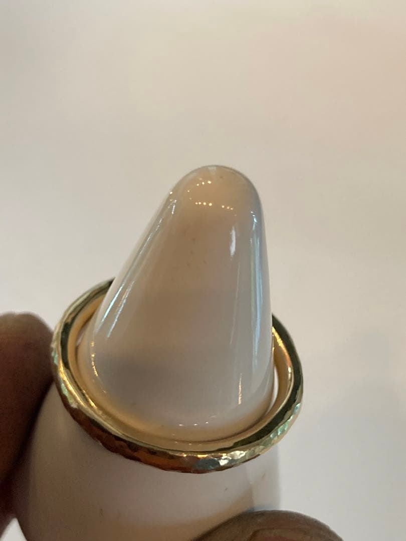 k18平甲丸槌目リング　鍛造　20号