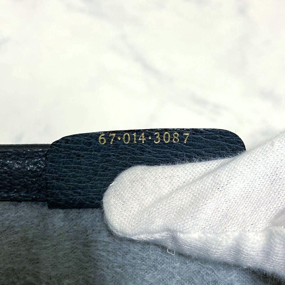 極美品 GUCCI クラッチバッグ シェリーライン インターロッキング ネイビー