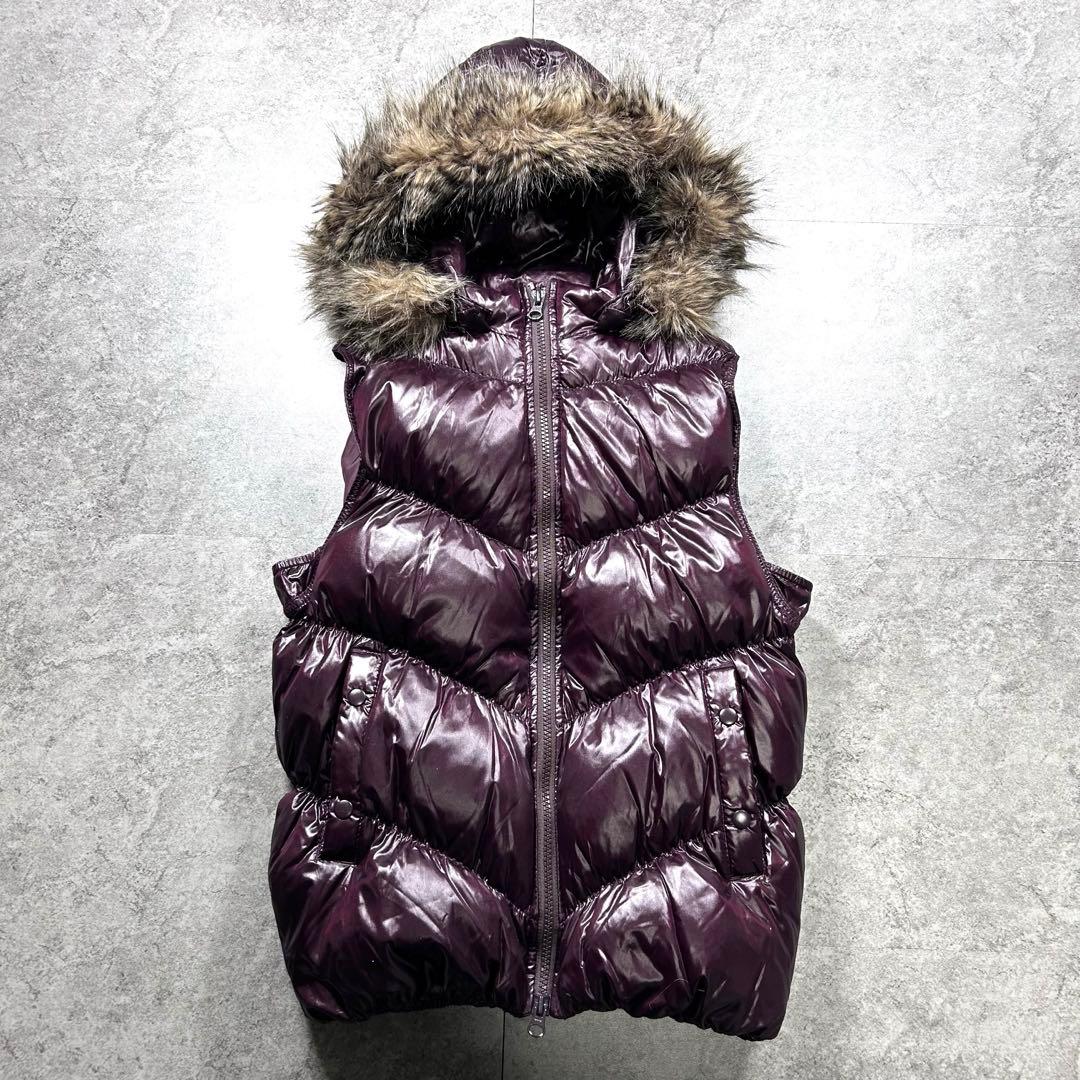 00s【archive】old gap/ファーダウンベスト/Y2K/光沢/お兄系