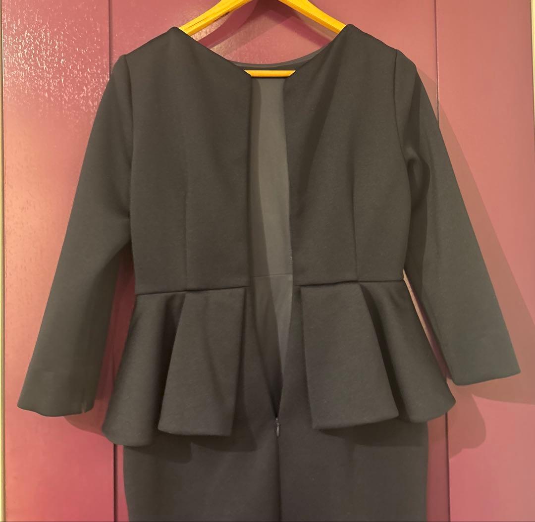 【美品 】濃紺 長袖ワンピース 卒業式入学式礼服 セレモニースーツ ママスーツ