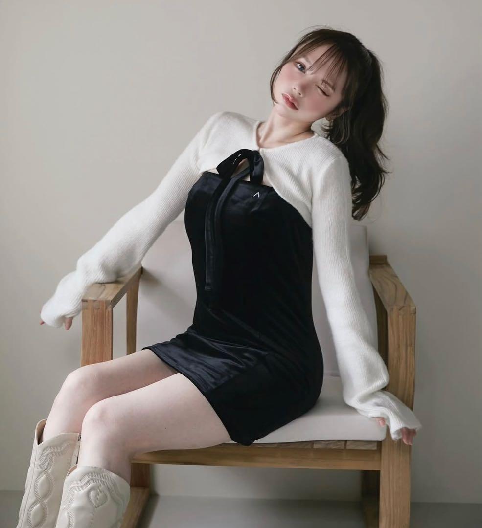 andmary♡Anita ribbon mini dress