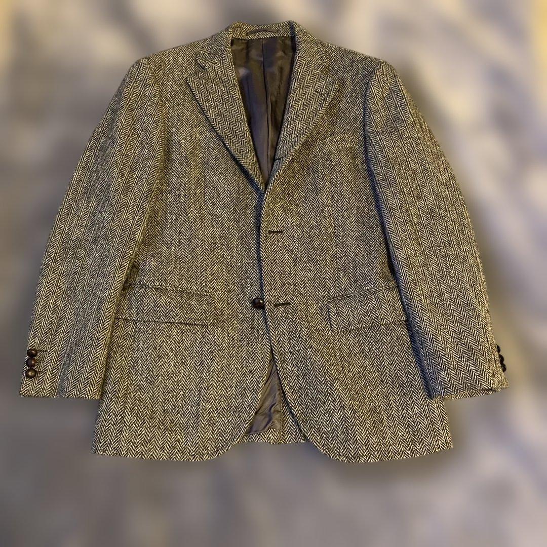 グレー系 ヘリンボーン テーラードジャケット　中古品