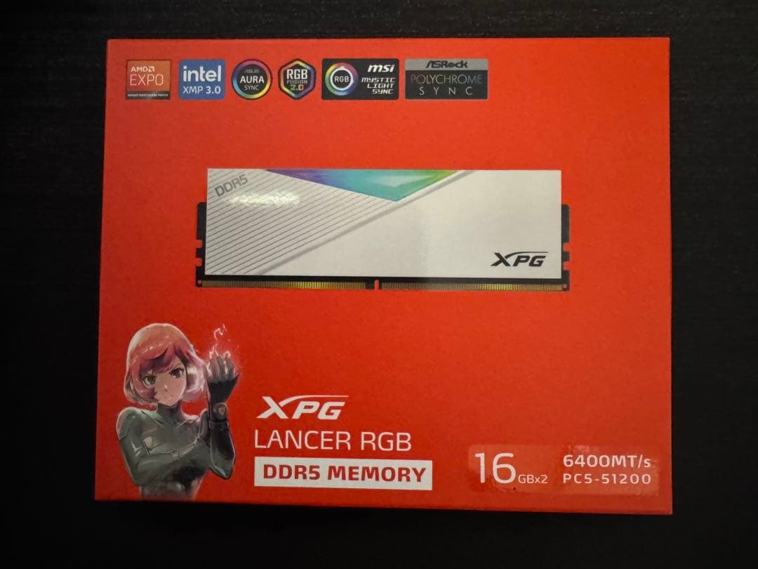 メモリー XPG Lancer RGB DDR5 16GB (6400MT/s)