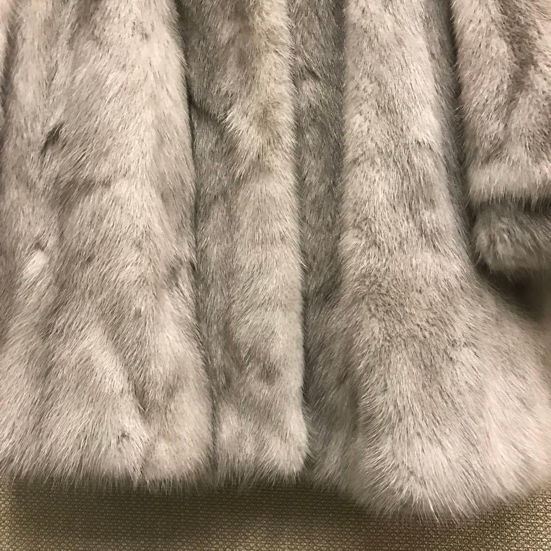 新品 未使用 ミンクコート サファイア サイズF 毛皮 名前刺繍あり