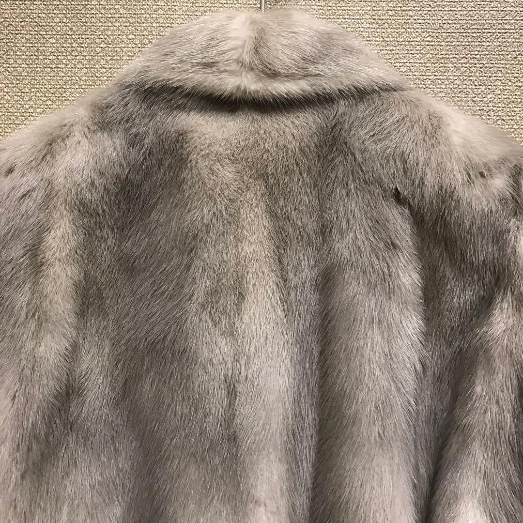 新品 未使用 ミンクコート サファイア サイズF 毛皮 名前刺繍あり