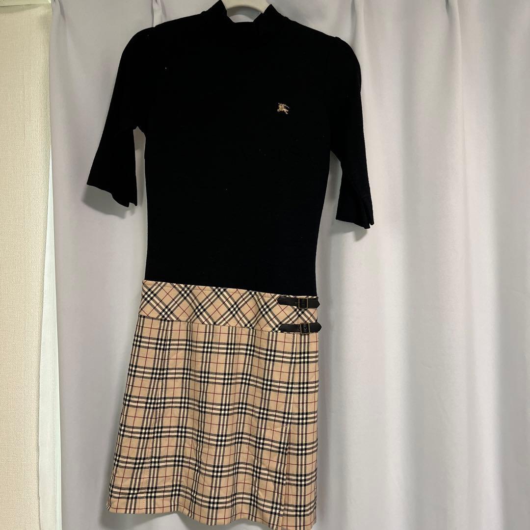 タートルネック チェック柄 ワンピース