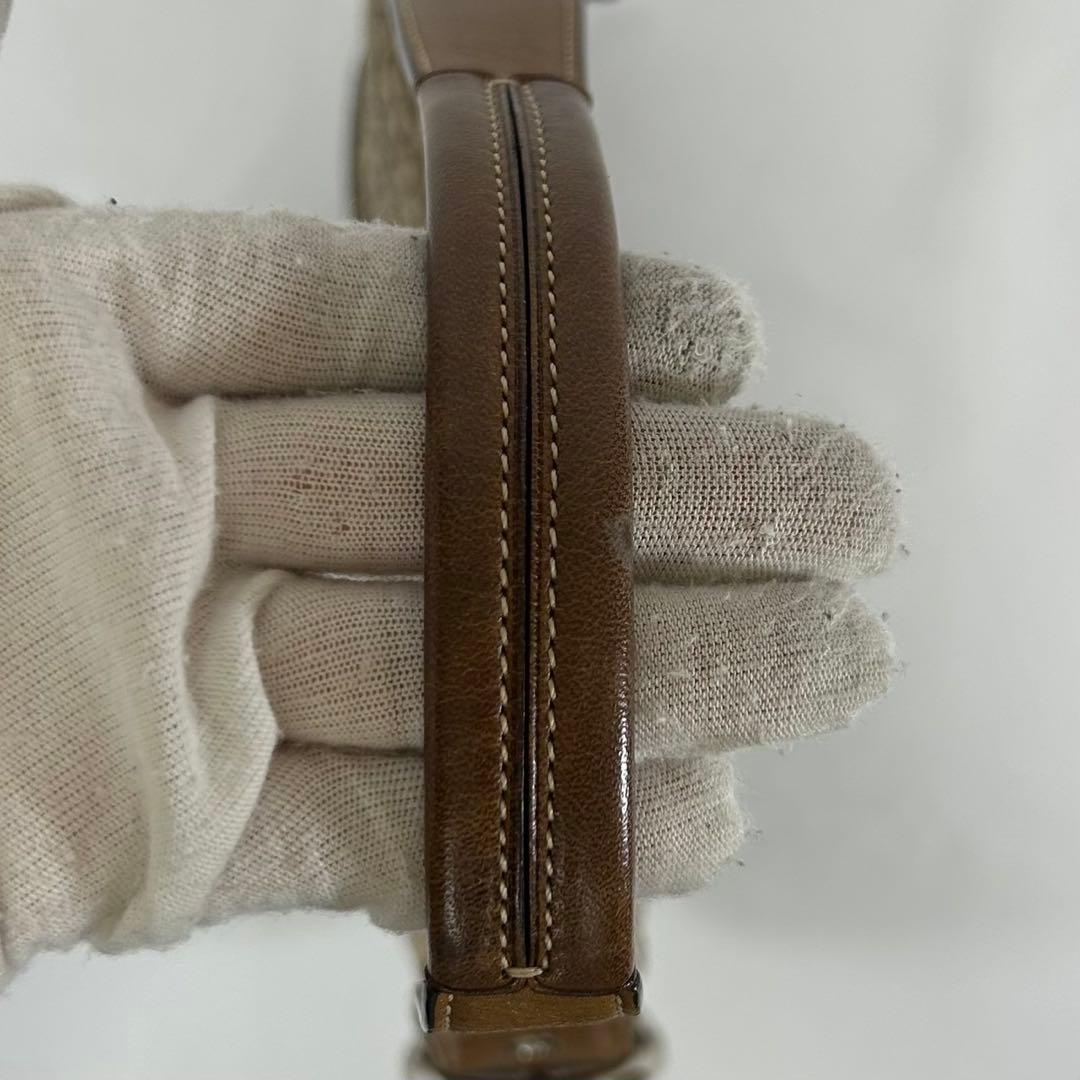 【美品/保存袋付】コーチ 6818 シグネチャー ワンハンドバッグ 肩掛け 茶