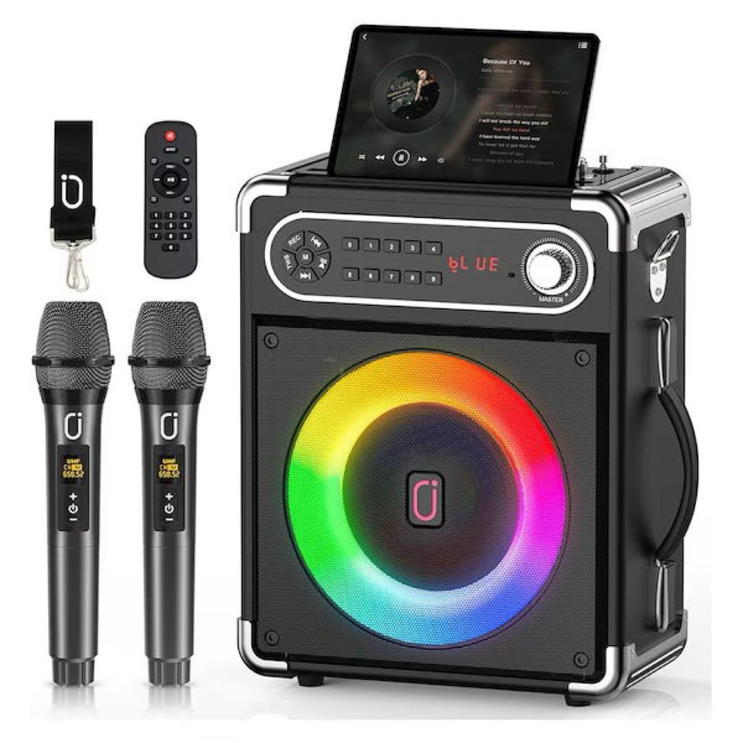 ⭕️カラオケ スピーカーセット⭕️ワイヤレスマイク2本 拡声器 Bluetooth
