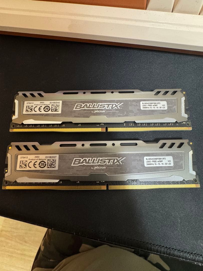メモリー BALLISTRIX 8+8GB Ram DDR4 2666 Mhz
